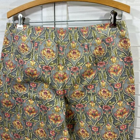 Talbots Ankle Pants Size 12P Side Zip Scroll Print Vintage 80s - Picture 8 of 11